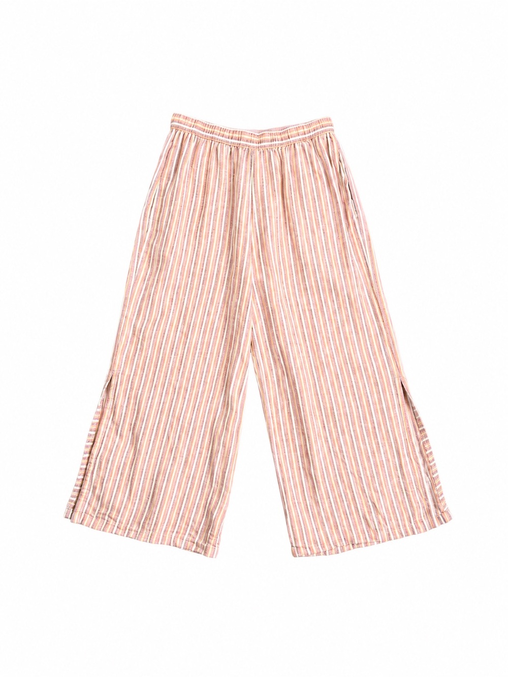 Patagonia Hemp Lyocell Wide Leg Crop Pants Boho Hippie Coastal Stripped XS - Picture 2 of 7